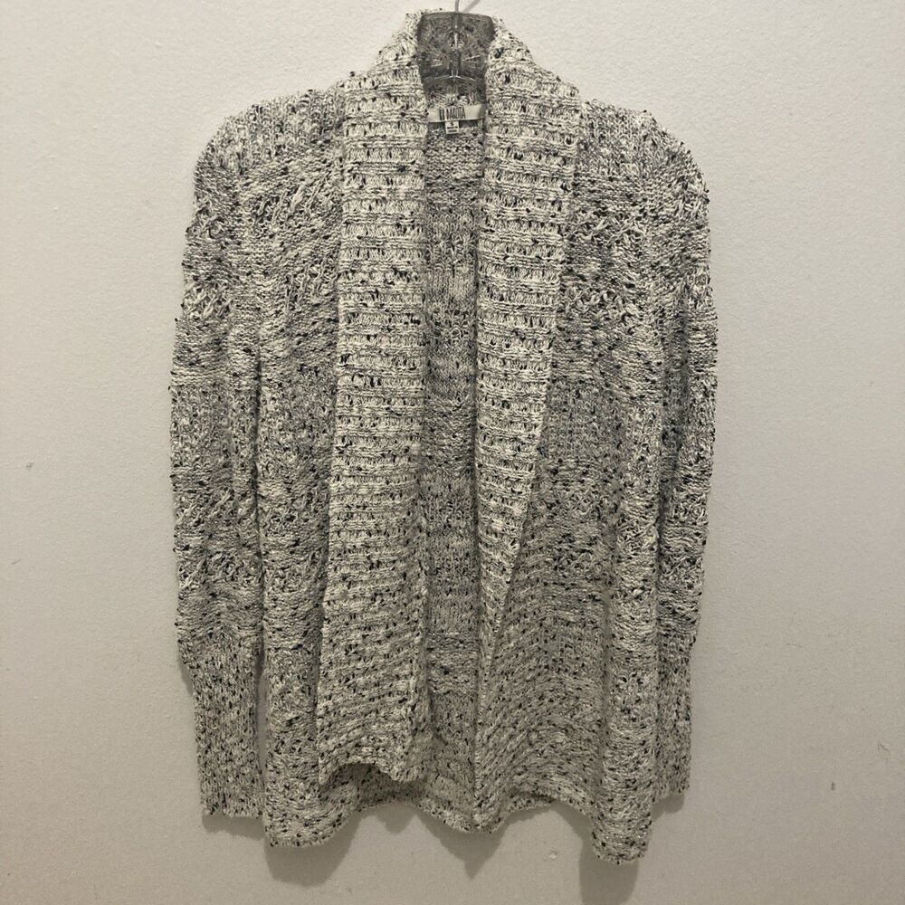 BB DAKOTA white multicolor marled wide collar open front cardigan sweater S